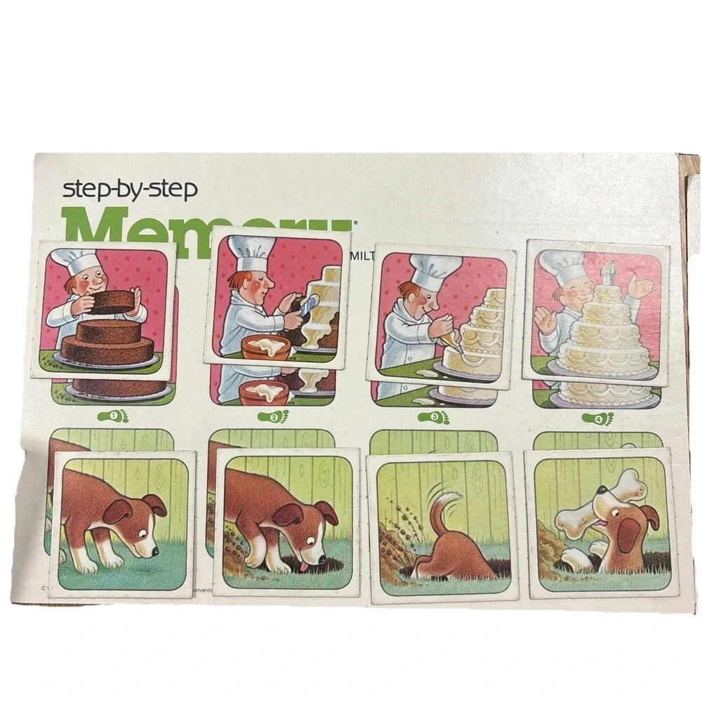 Vintage Milton Bradley Step By Step Memory Advanced Game Complete 1986